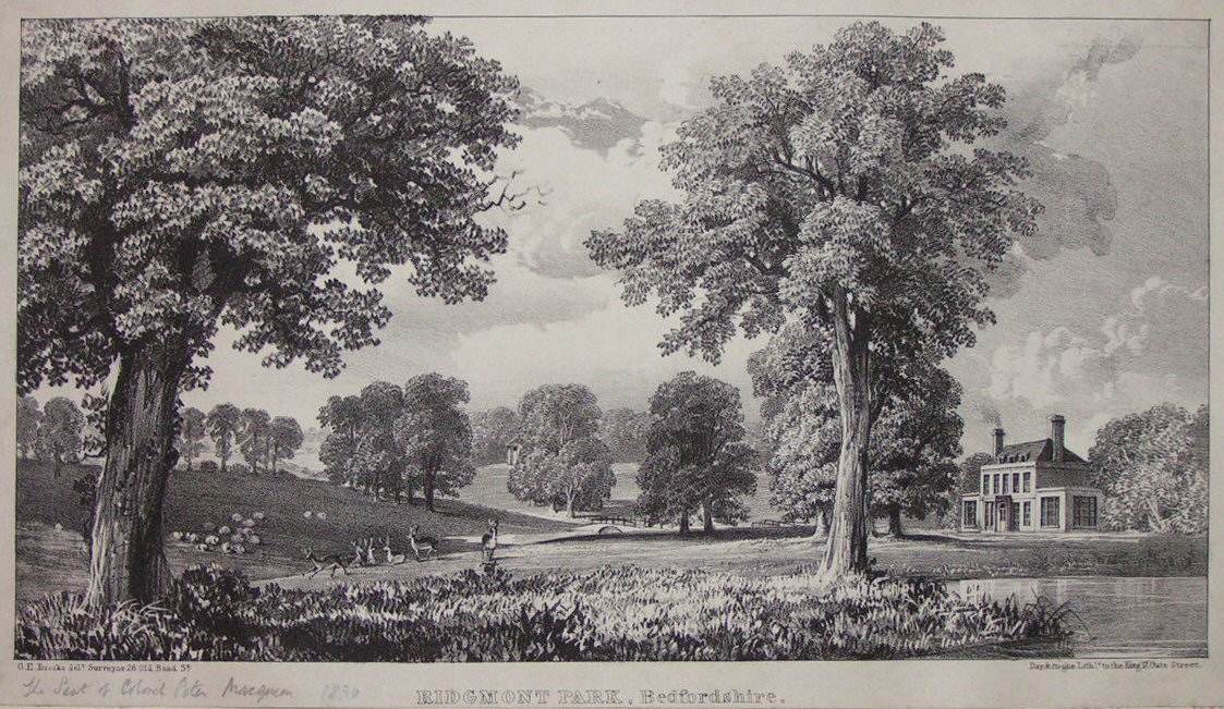 Lithograph - Ridgmont Park, Bedfordshire.